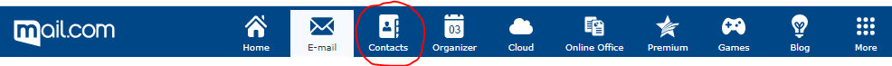 Screenshot of mail.com contacts icon