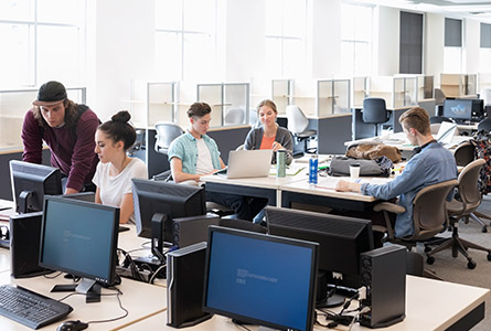 students in a computer lab