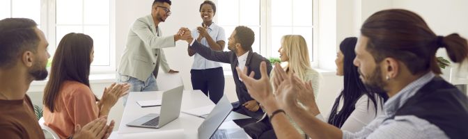 People attending a meeting.