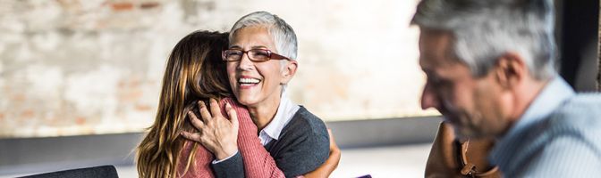 two women hugging