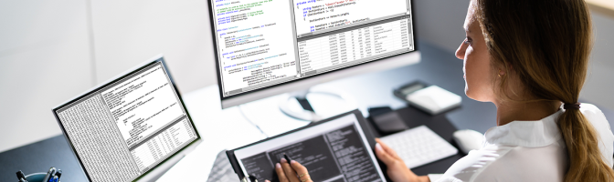 Web Developer Programming Software Code On Computer