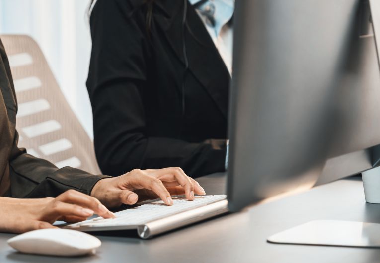 businesswoman typing