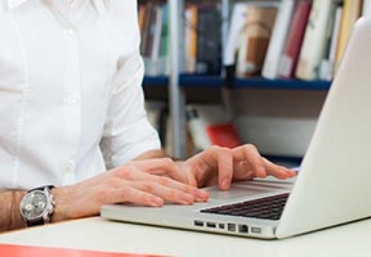 man using laptop